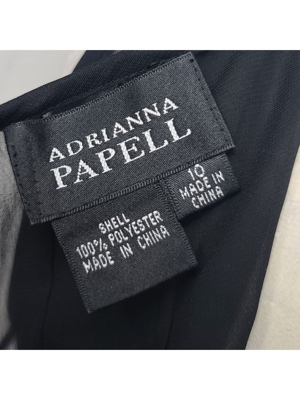 Adrianna Papell Ruffle Black Sleeveless Dress 10 - Picture 9 of 10